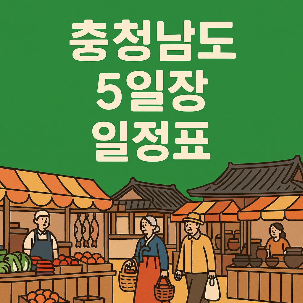 충남 5일장 일정표
