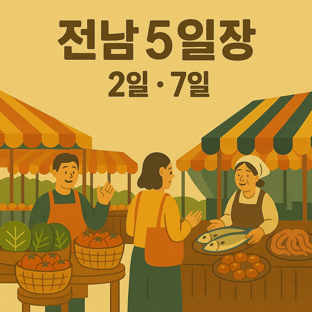 전남 오일장 2일 7일