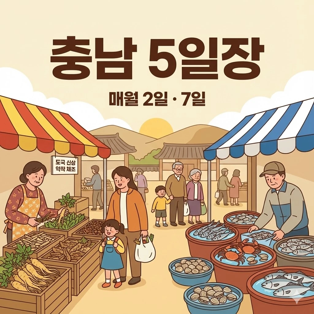 충남 오일장 2일 7일