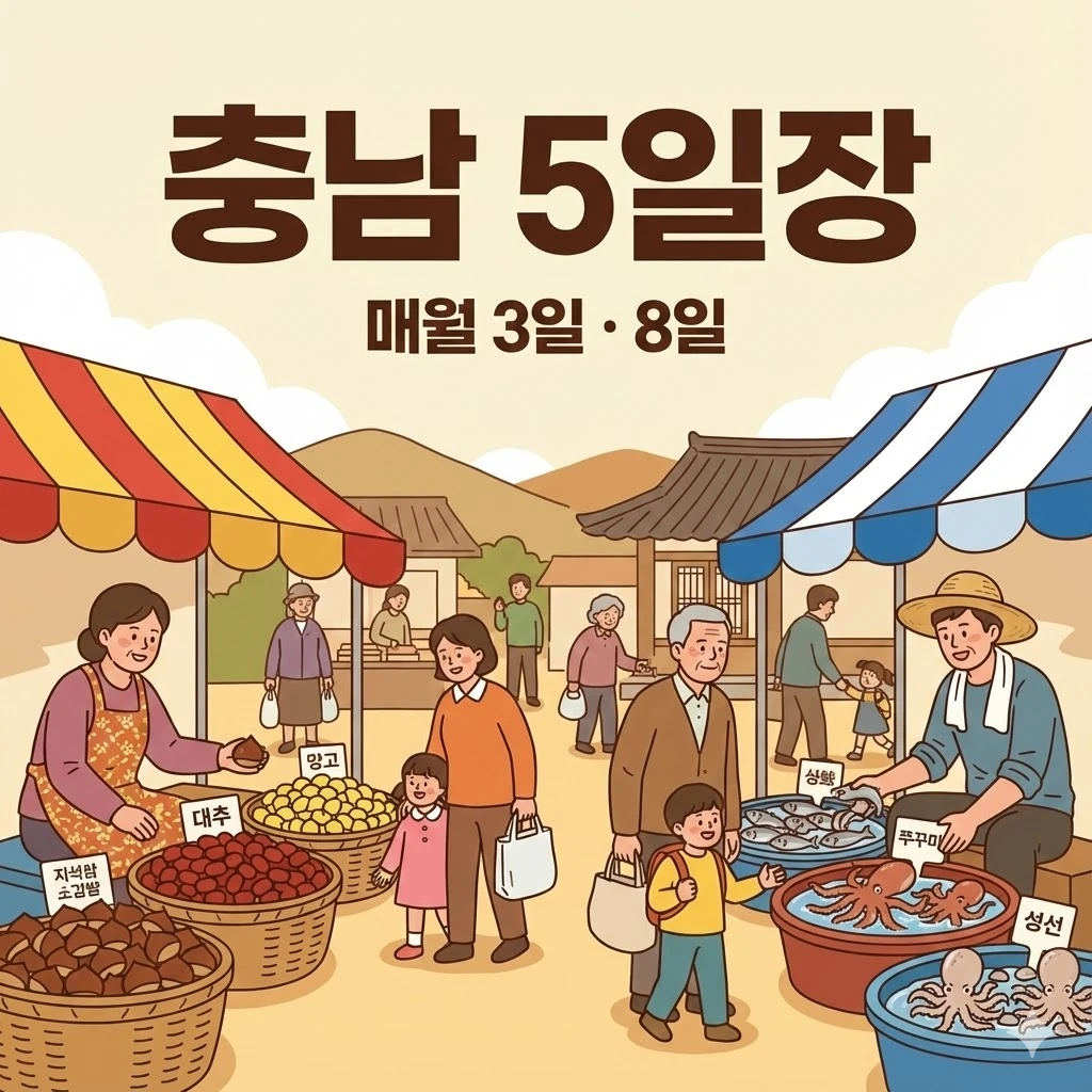 충남 오일장 3일 8일