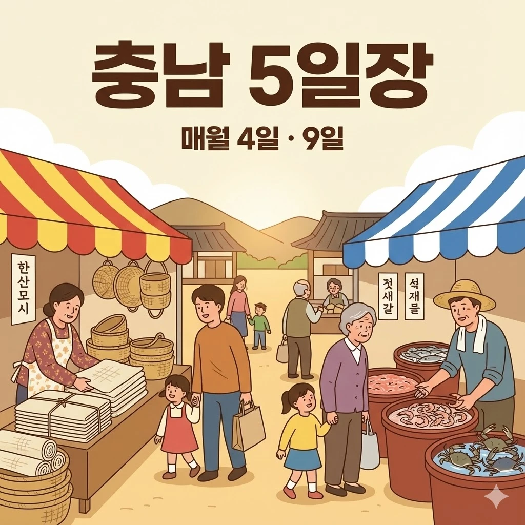충남 오일장 4일 9일