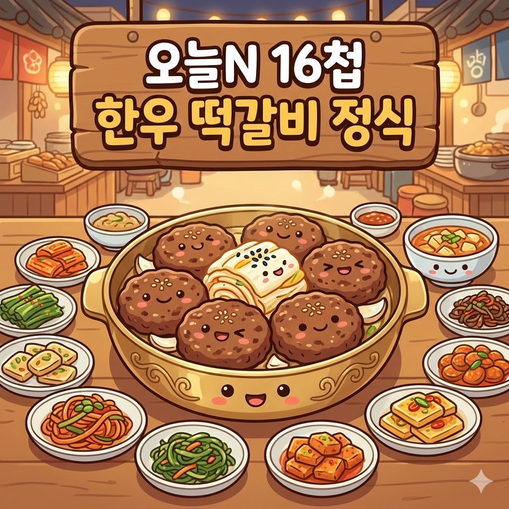 오늘N 16첩 한우 떡갈비 정식