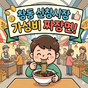 창동 신창시장 가성비 짜장면