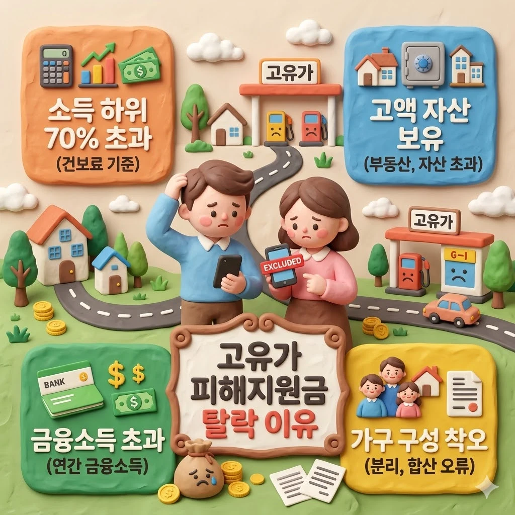 고유가 피해지원금 탈락 이유