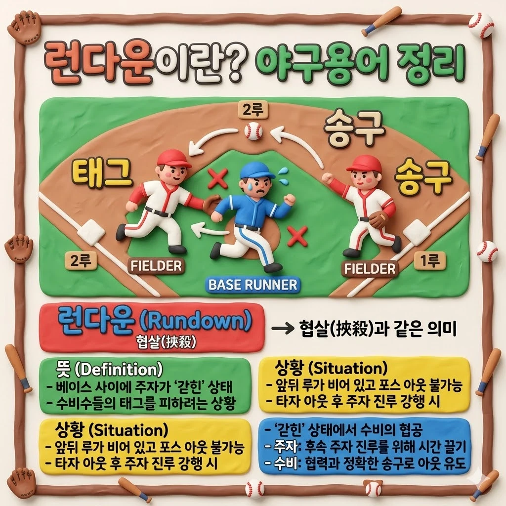 런다운이란? 야구용어 정리