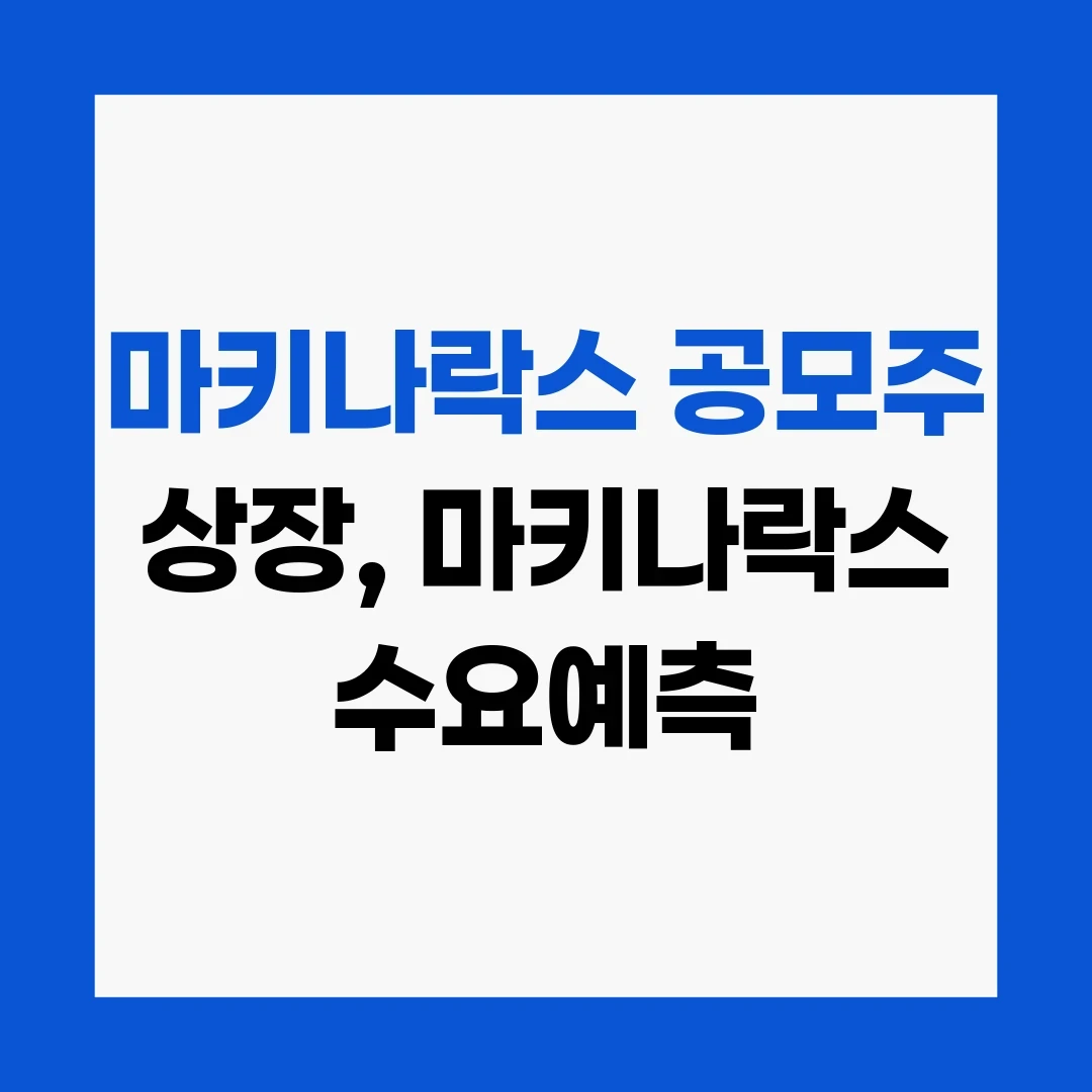 마키나락스 공모주 상장