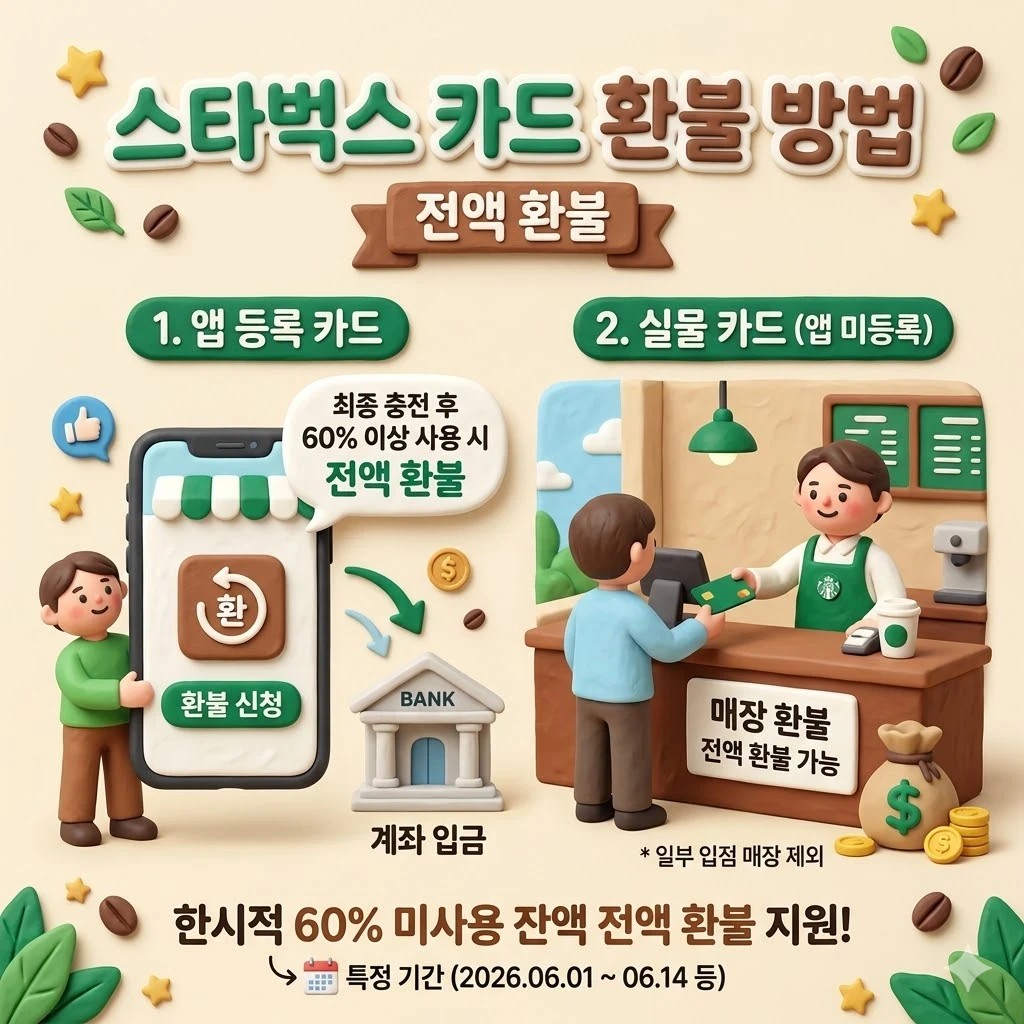 스타벅스 카드 환불 방법