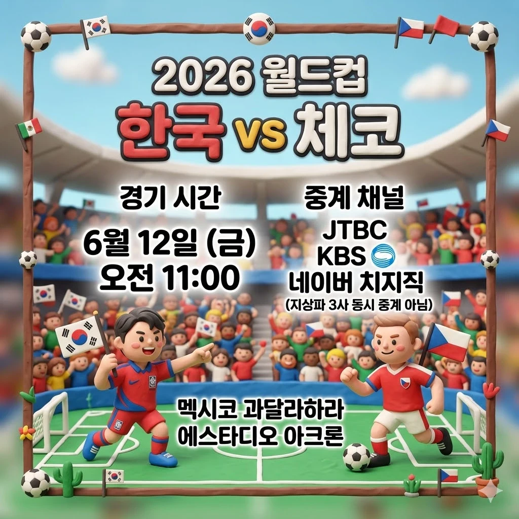 월드컵 한국 체코 경기 시간