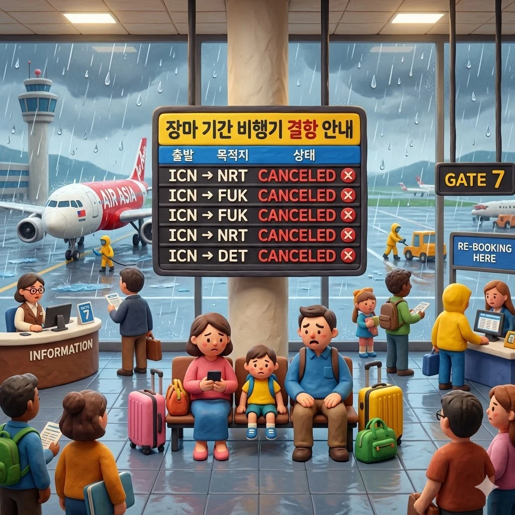 장마기간 비행기 결항