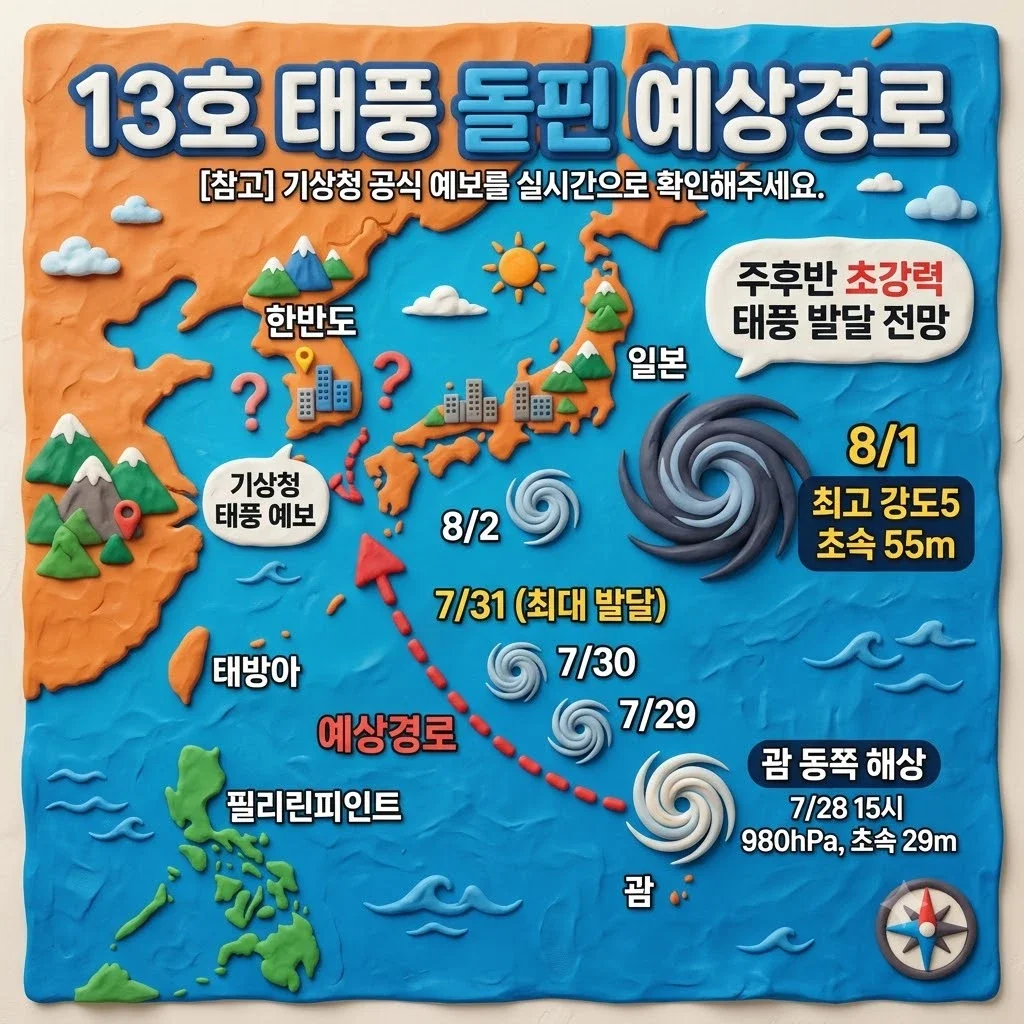 13호 태풍 예상경로