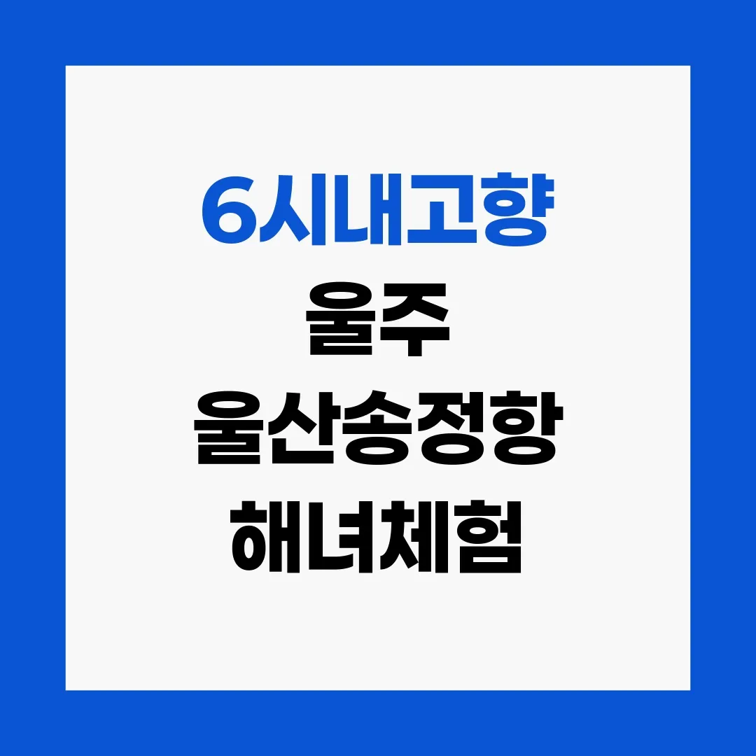 6시내고향 울주 울산송정항 해녀체험