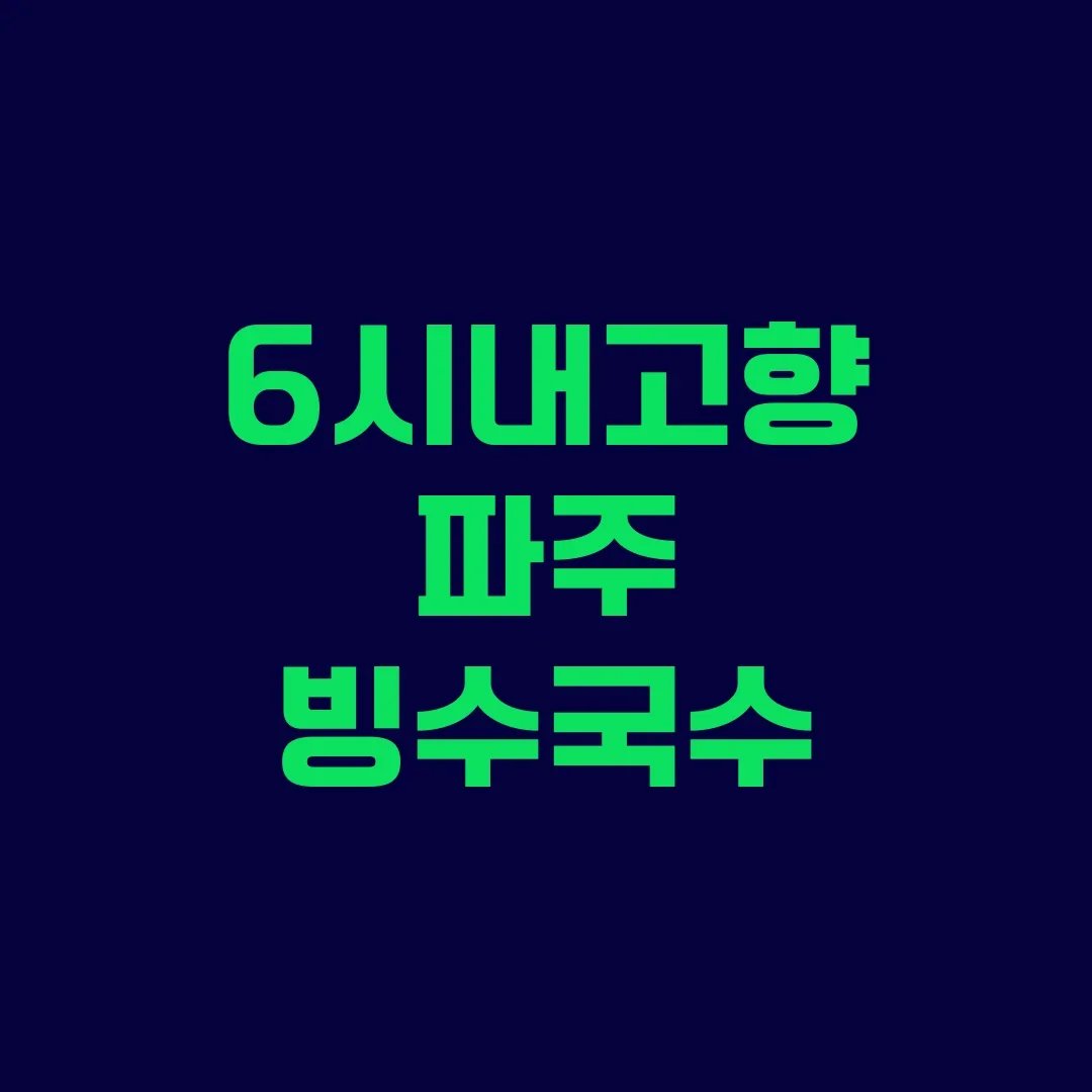 6시내고향 파주 빙수국수