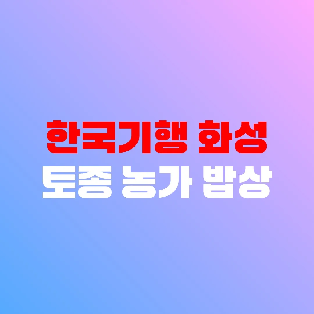한국기행 화성 토종 농가 밥상